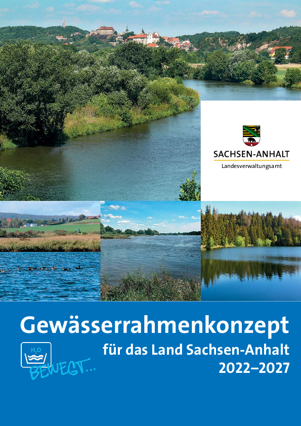 Titelseite Broschüre Gewässerrahmenkonzept für das Land Sachsen-Anhalt 2022 bis 2027